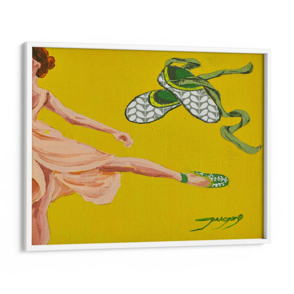 Dancing Ballerina Yellow Women Illustration Wall Art Poster - XS / Matte Paper / Rolled Art - Nook At You