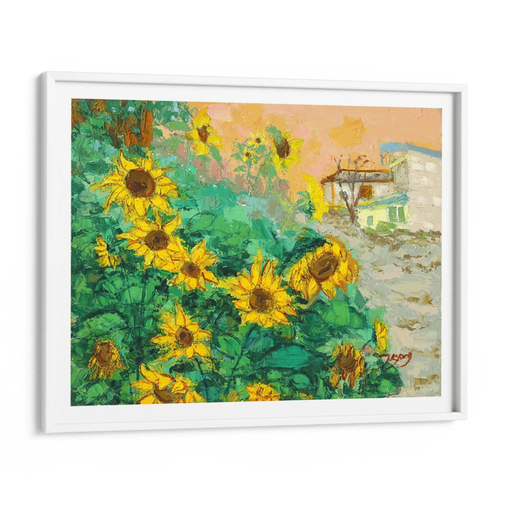 Sunflowers and City Botanical Wall Art Poster - XS / Matte Paper / Rolled Art - Nook At You