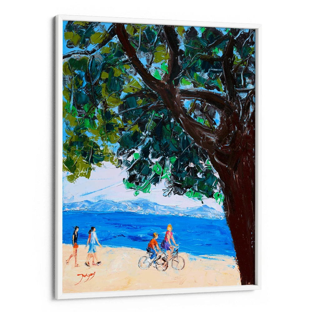Coastal Walk and Cycles Landscape Painting - XS / Matte Paper / Rolled Art - Nook At You
