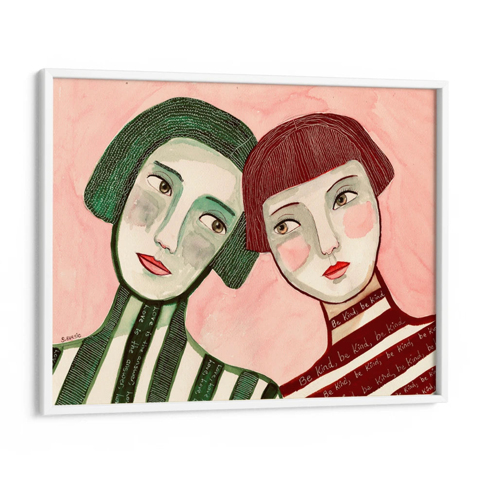 Kindred Spirits Love Women Illustration Wall Art Print - XS / Matte Paper / Rolled Art - Nook At You