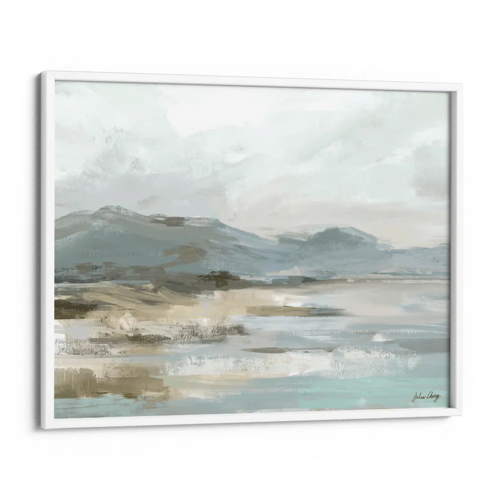 Misty Shore Abstract Painting For Living Room - XS / Matte Paper / Rolled Art - Nook At You