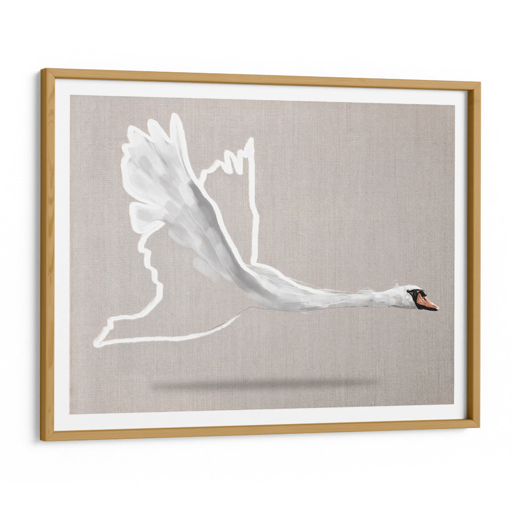 Swan in Flight Abstract Wall Art - XS / Matte Paper / Rolled Art - Nook At You