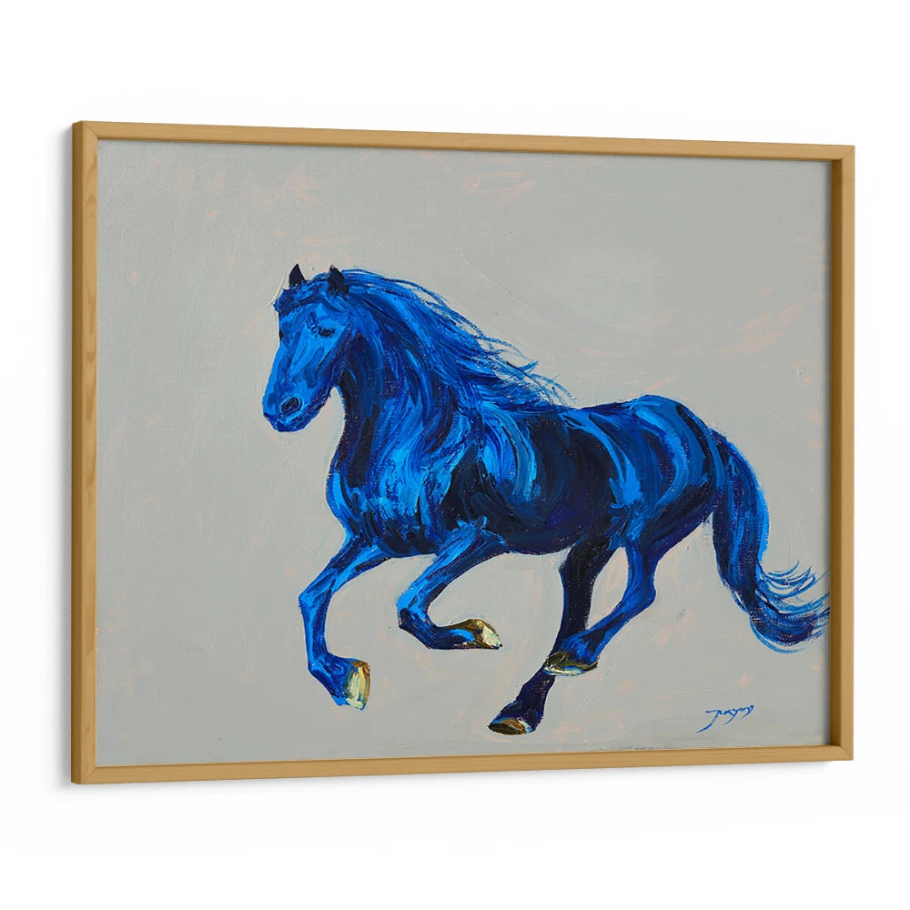 Dynamic Blue Gallop - Horse Painting - XS / Matte Paper / Rolled Art - Nook At You