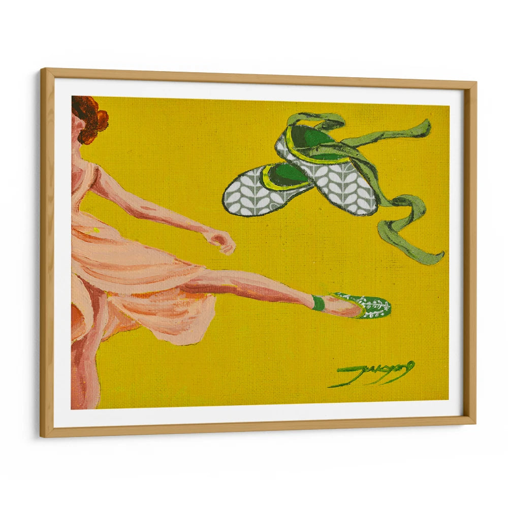 Dancing Ballerina Yellow Women Illustration Wall Art Poster - XS / Matte Paper / Rolled Art - Nook At You