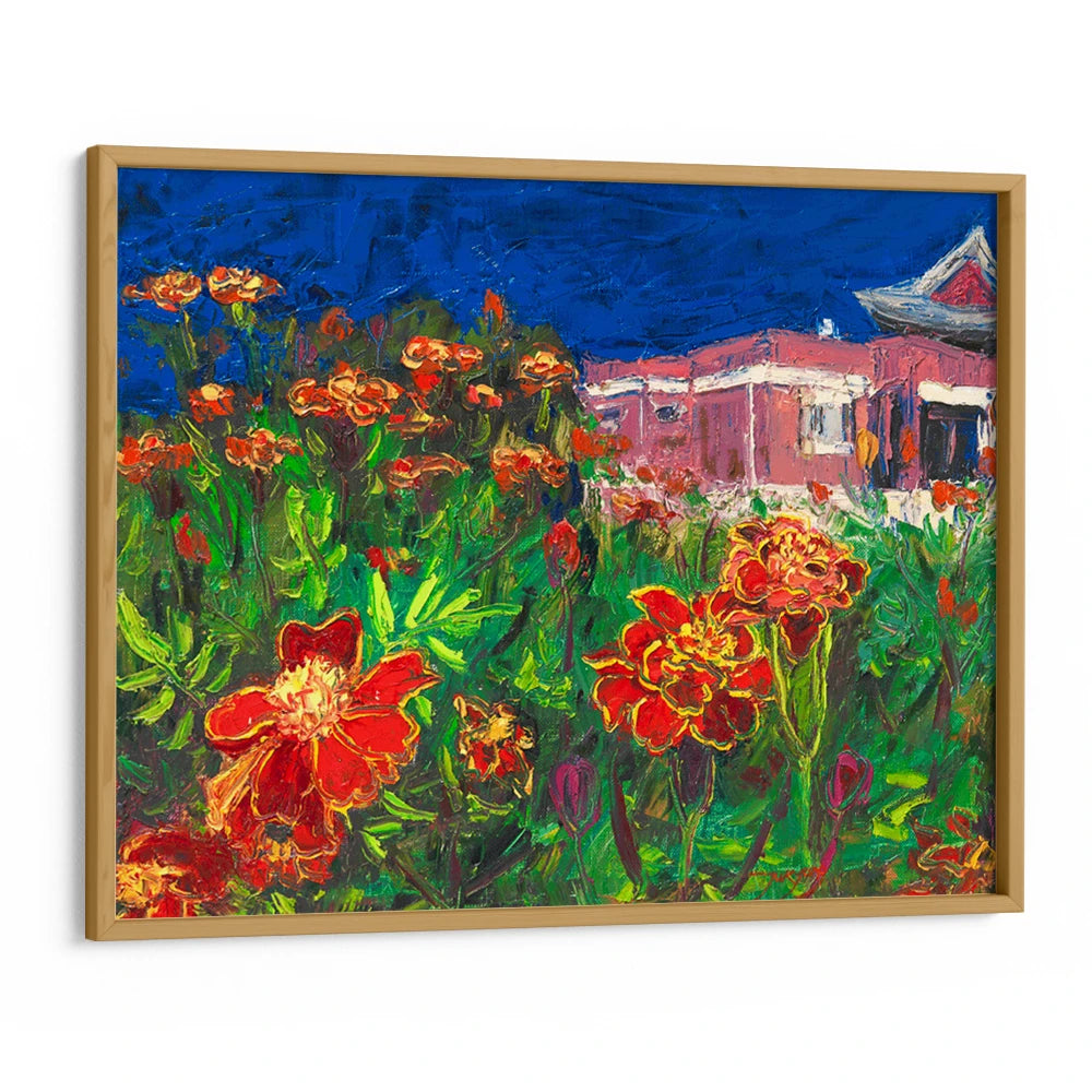 Temple Garden Marigolds Botanical Wall Art Poster - XS / Matte Paper / Rolled Art - Nook At You
