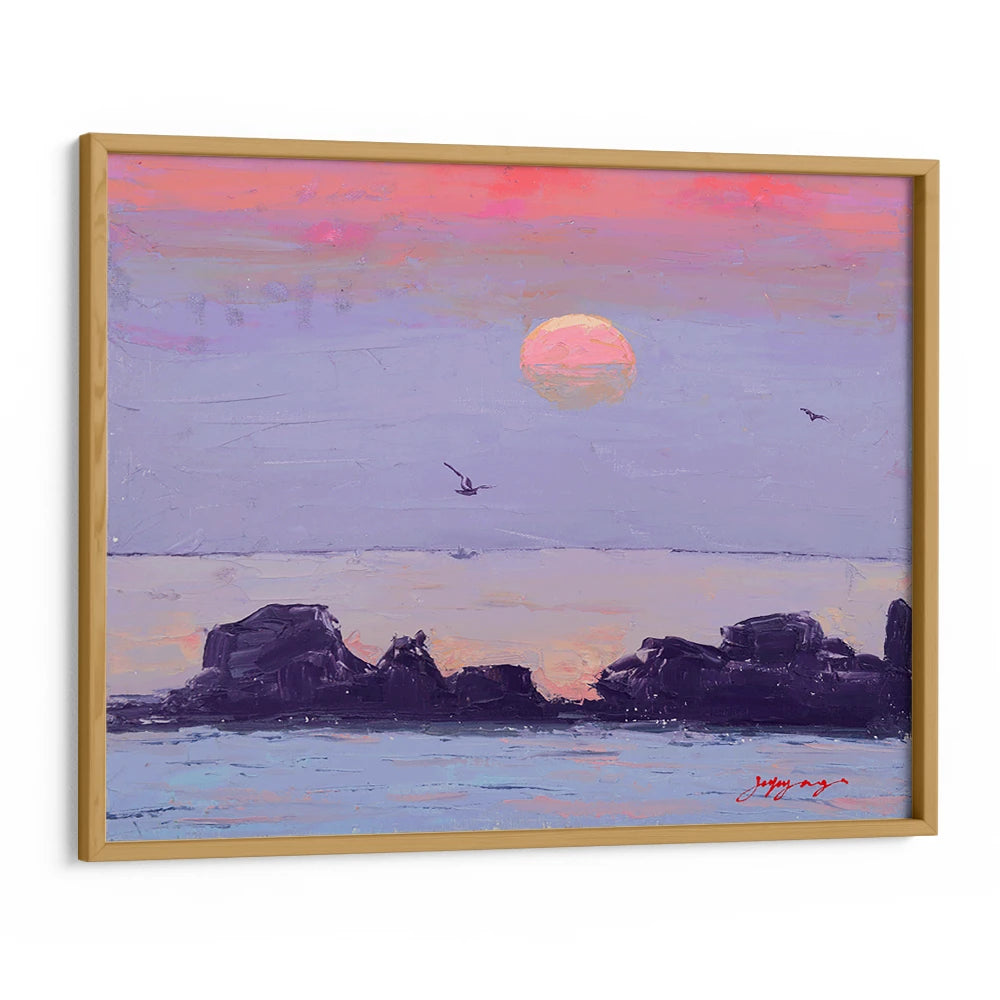 Purple Ocean Sunset Landscape Wall Art Poster for Living Room - XS / Matte Paper / Rolled Art - Nook At You