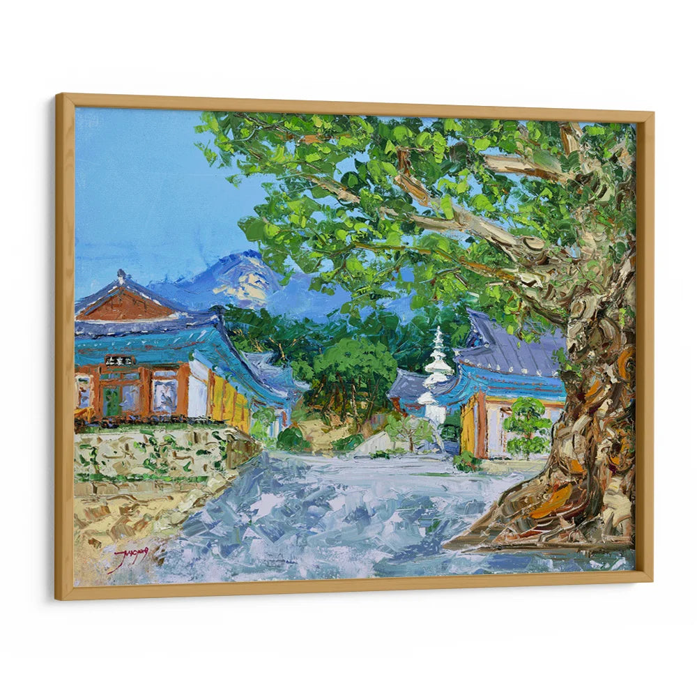 Korean Temple Mountain View Landscape Print - XS / Matte Paper / Rolled Art - Nook At You