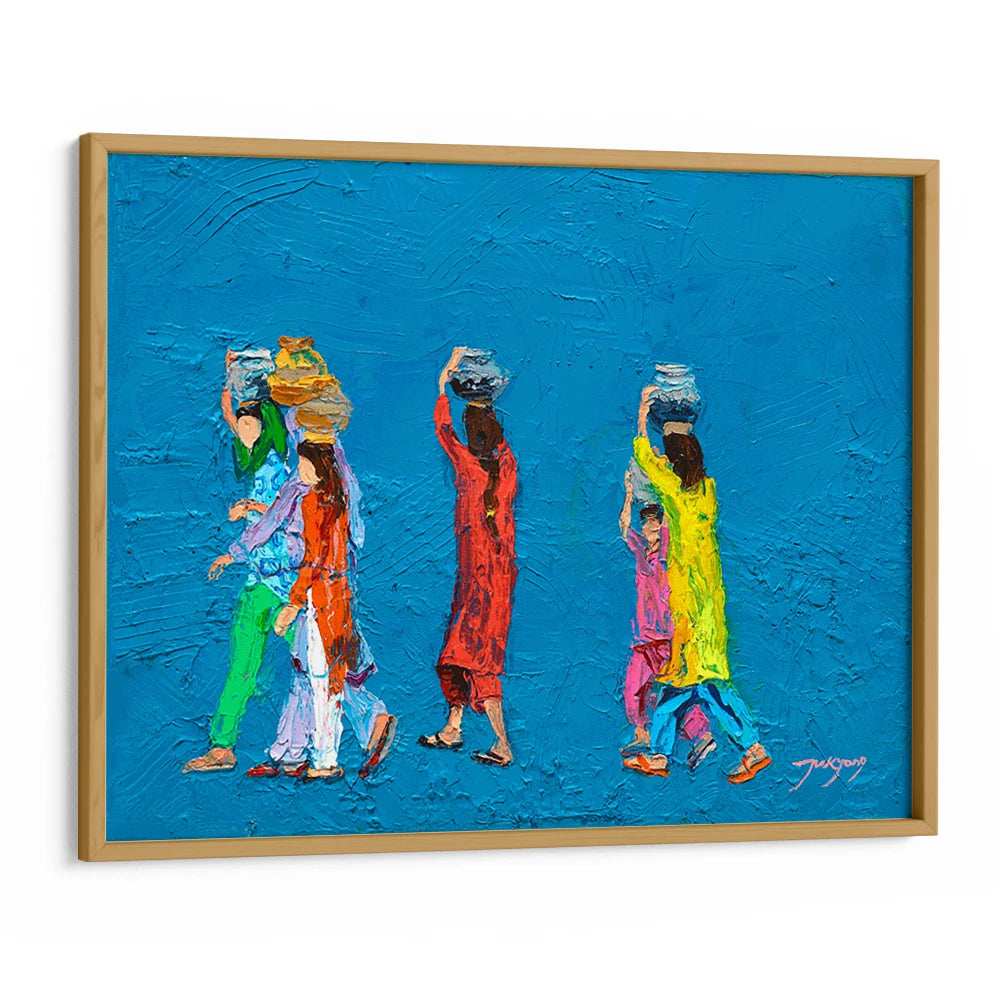 Colorful Water Carriers Canvas Painting for Living Room - XS / Matte Paper / Rolled Art - Nook At You