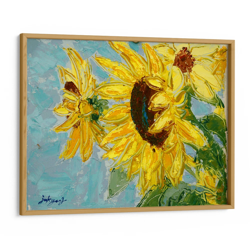 Bright Yellow Sunflowers Floral Wall Art For Living Room - XS / Matte Paper / Rolled Art - Nook At You