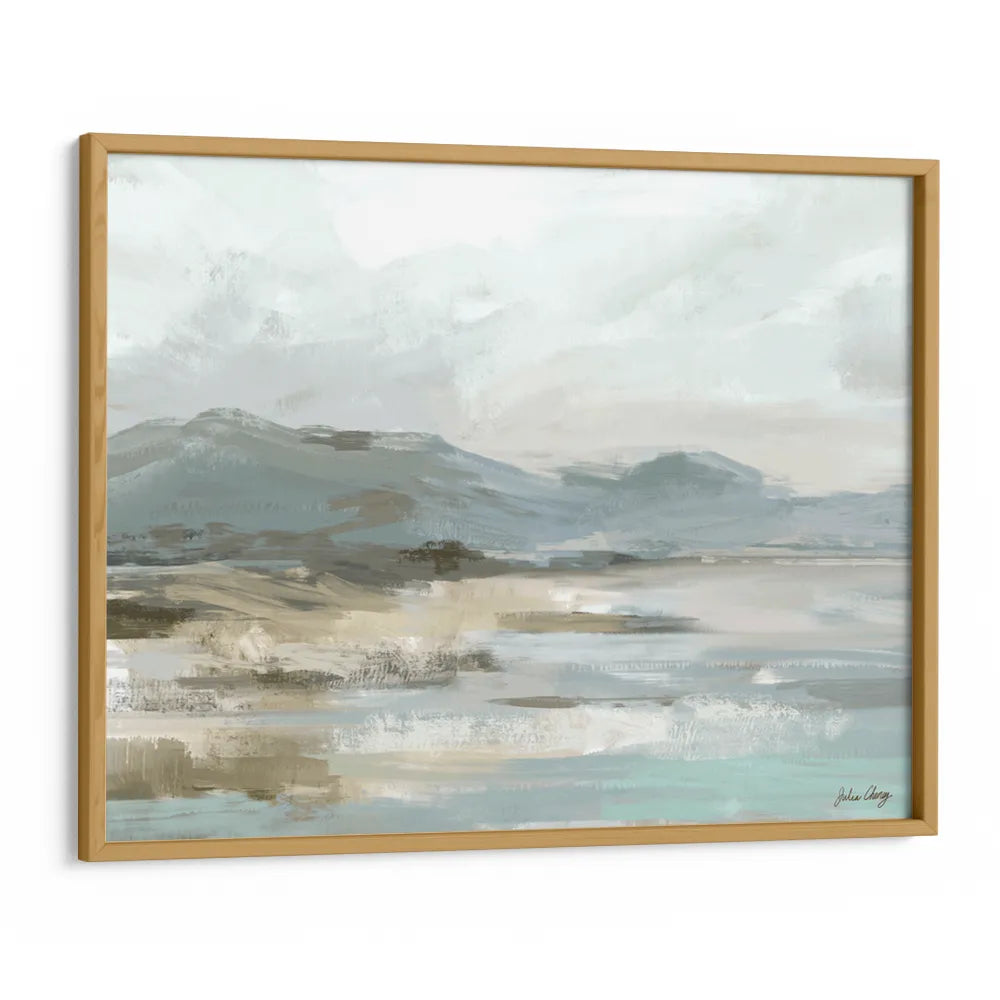 Misty Shore Abstract Painting For Living Room - XS / Matte Paper / Rolled Art - Nook At You