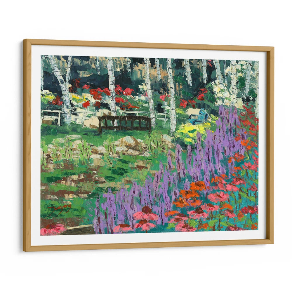 Summer Birch Garden Landscape Wall Art Print - XS / Matte Paper / Rolled Art - Nook At You
