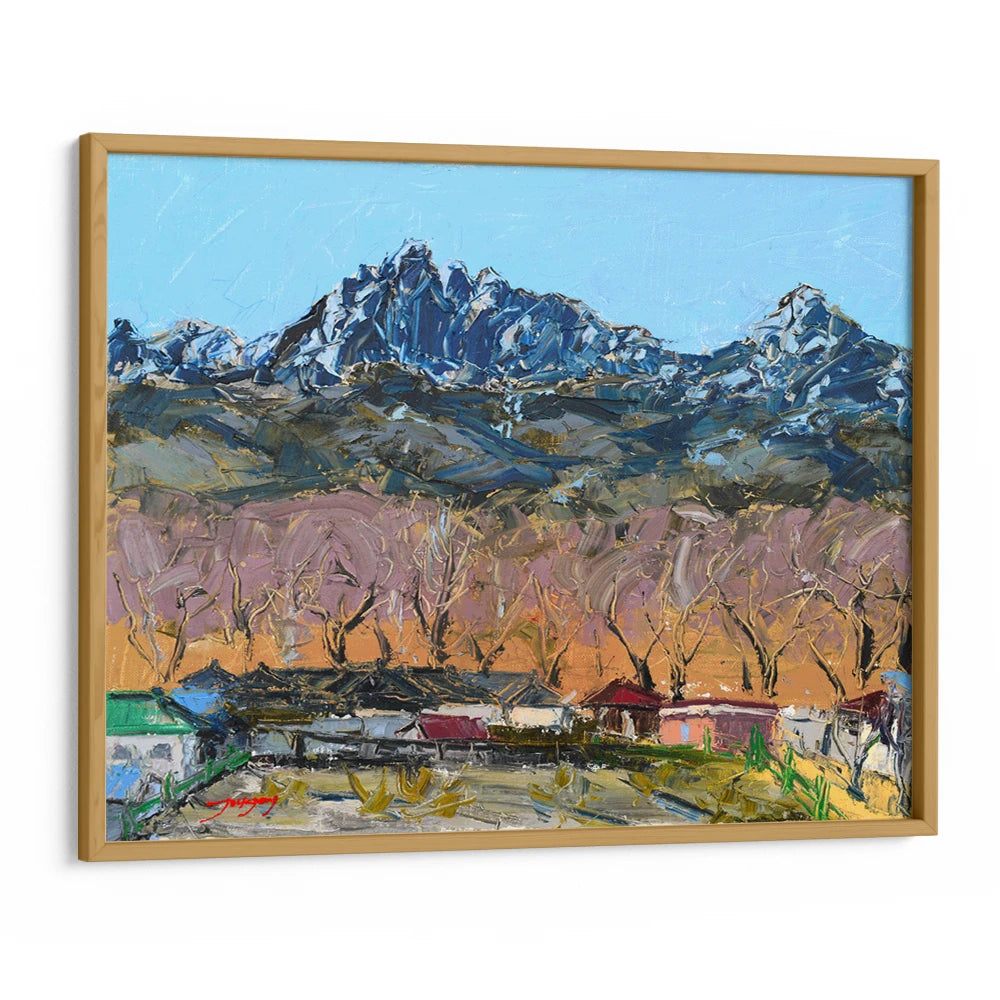 Colorful Mountain Village View Landscape Wall Art Print - XS / Matte Paper / Rolled Art - Nook At You