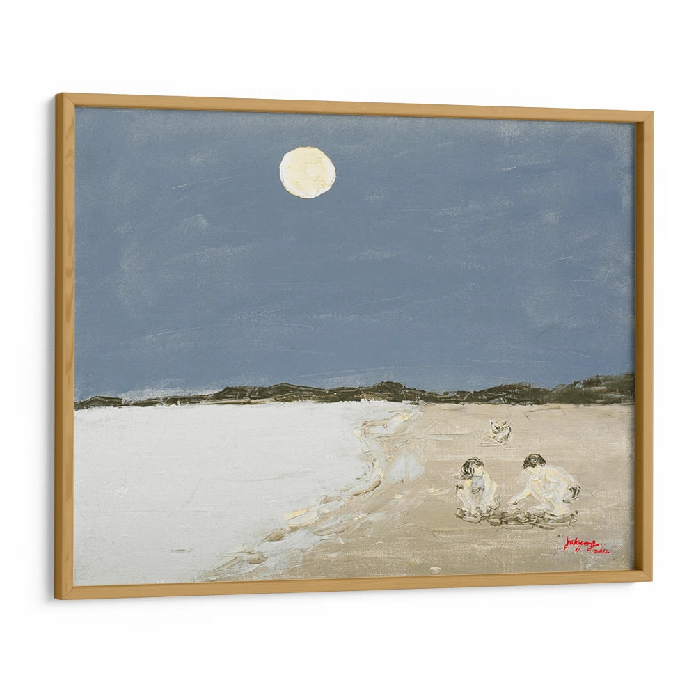 Moonlit Beach Play Coastal Landscape Wall Art - XS / Matte Paper / Rolled Art - Nook At You