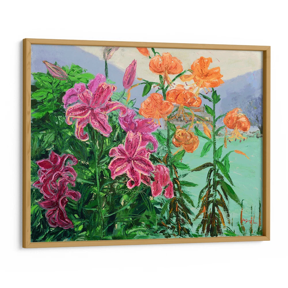 Pink Orange Garden Lilies Botanical Wall Art Poster - XS / Matte Paper / Rolled Art - Nook At You
