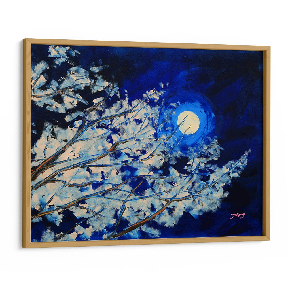 Moonlit Winter Branches Canvas Landscape Wall Art - XS / Matte Paper / Rolled Art - Nook At You