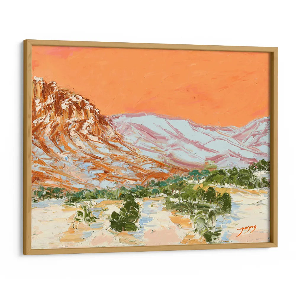 Orange Sky Desert Peaks Landscape Wall Art Poster - XS / Matte Paper / Rolled Art - Nook At You