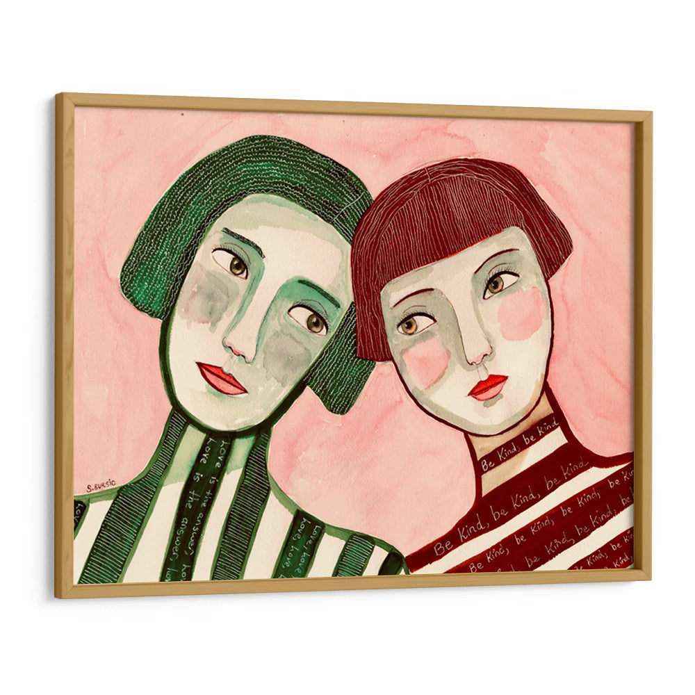 Kindred Spirits Love Women Illustration Wall Art Print - XS / Matte Paper / Rolled Art - Nook At You