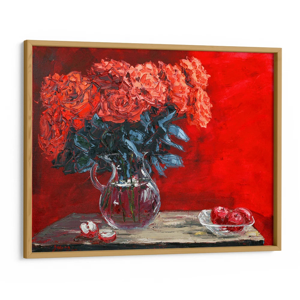 Vibrant Roses and Apples Botanical Art Poster - XS / Matte Paper / Rolled Art - Nook At You