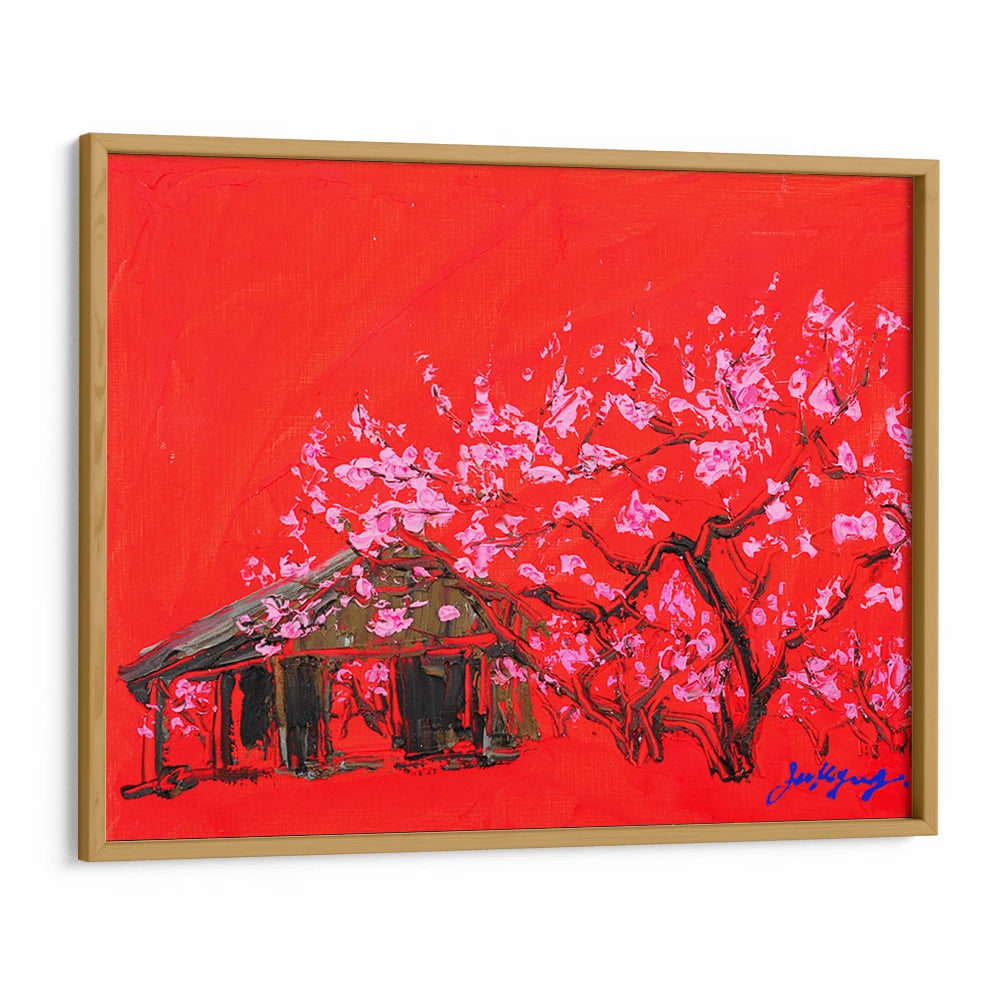 Vibrant Blossom House Abstract Painting For Living Room - XS / Matte Paper / Rolled Art - Nook At You