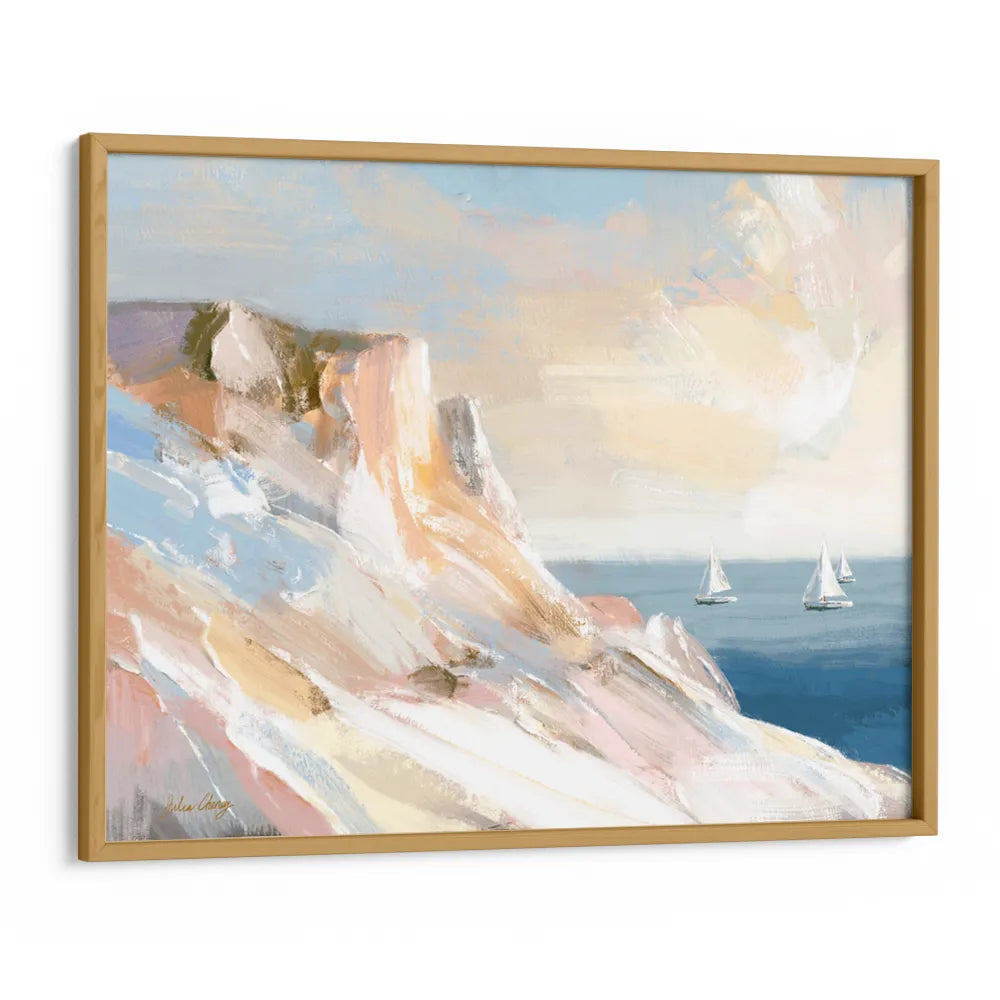 Peaceful Coastal Sailboats Landscape Painting - XS / Matte Paper / Rolled Art - Nook At You