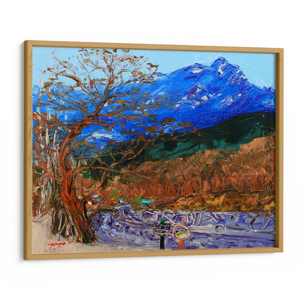 Blue Mountain Road Landscape Wall Art Print - XS / Matte Paper / Rolled Art - Nook At You