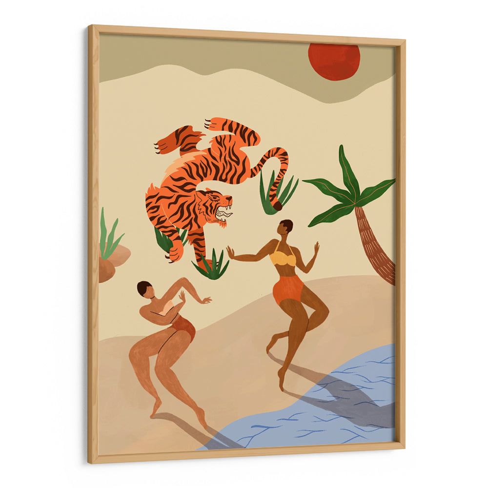 Dancing Tiger Aesthetic Boho Art - XS / Matte Paper / Rolled Art - Nook At You