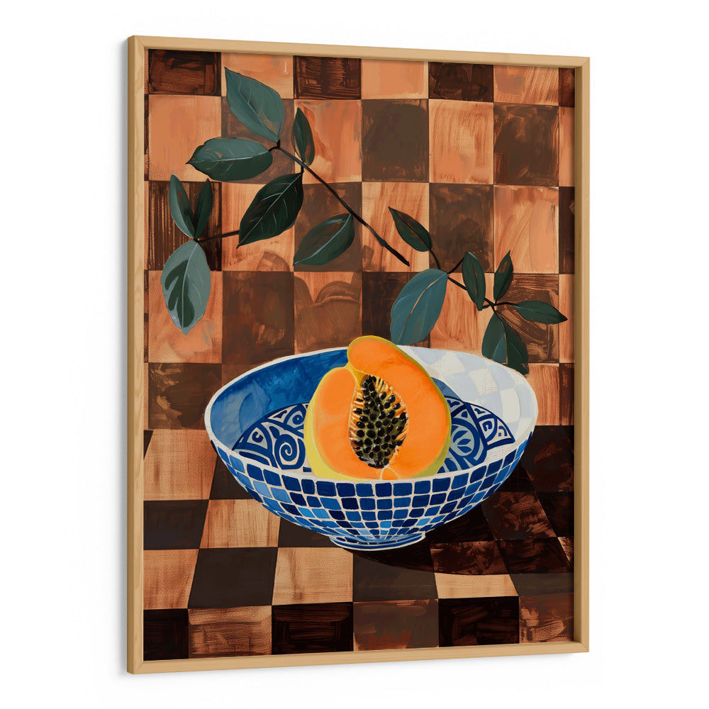 Papaya on Pattern Still Life Art Print - XS / Matte Paper / Rolled Art - Nook At You