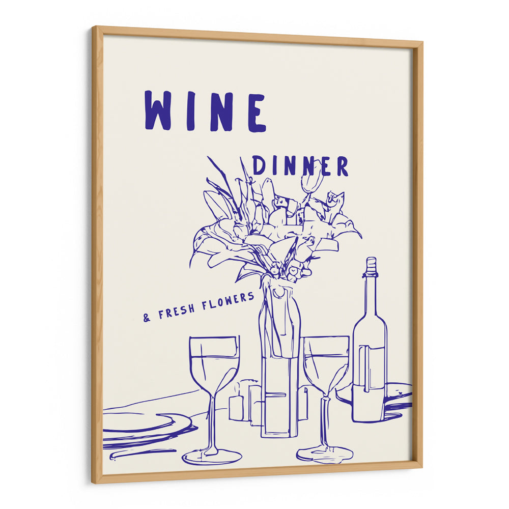 Floral Wine Evening Wall Art Print - XS / Matte Paper / Rolled Art - Nook At You