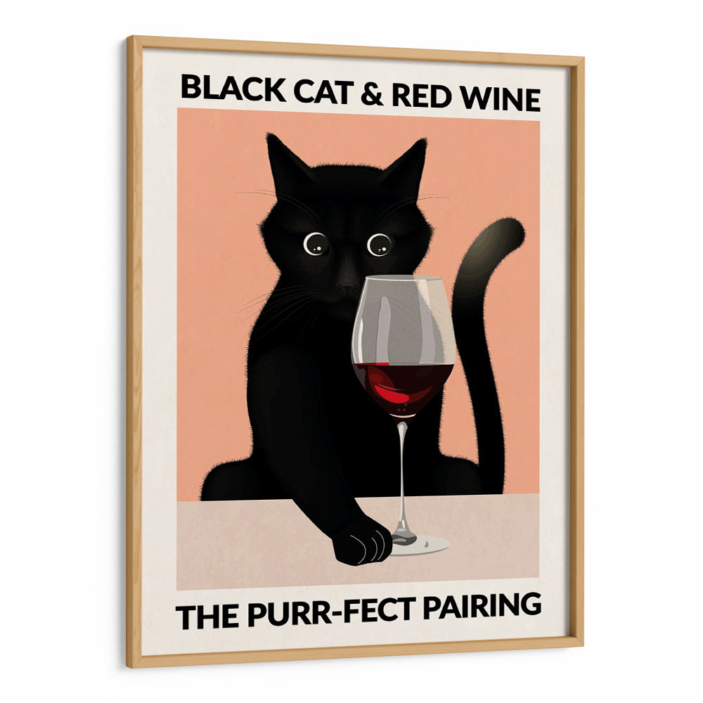 Cat & Wine Wall Art Print - XS / Matte Paper / Rolled Art - Nook At You