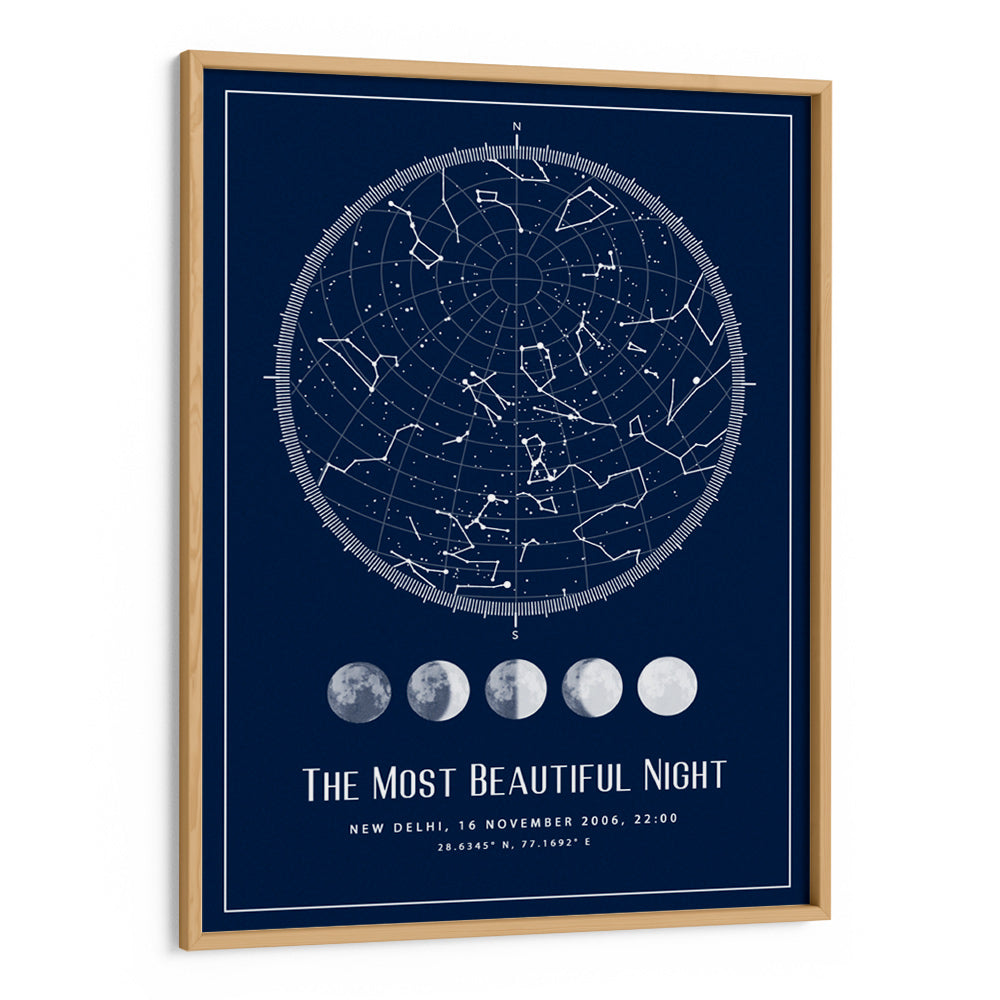 Custom Star Map - Navy Blue - Lunar - XS / Canvas / Rolled Art - Nook At You