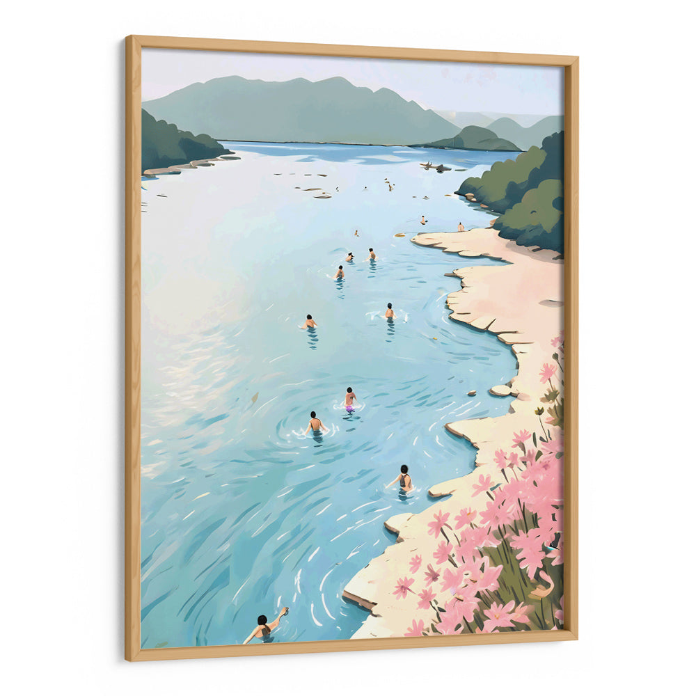 Riverscape With People Swimming Wall Art Posters - XS / Matte Paper / Rolled Art - Nook At You