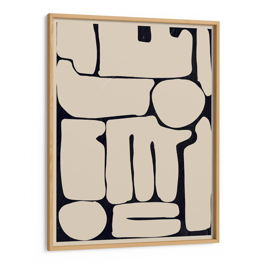 Pale Shapes – Beige and Black Modern Abstract Wall Art - XS / Matte Paper / Rolled Art - Nook At You
