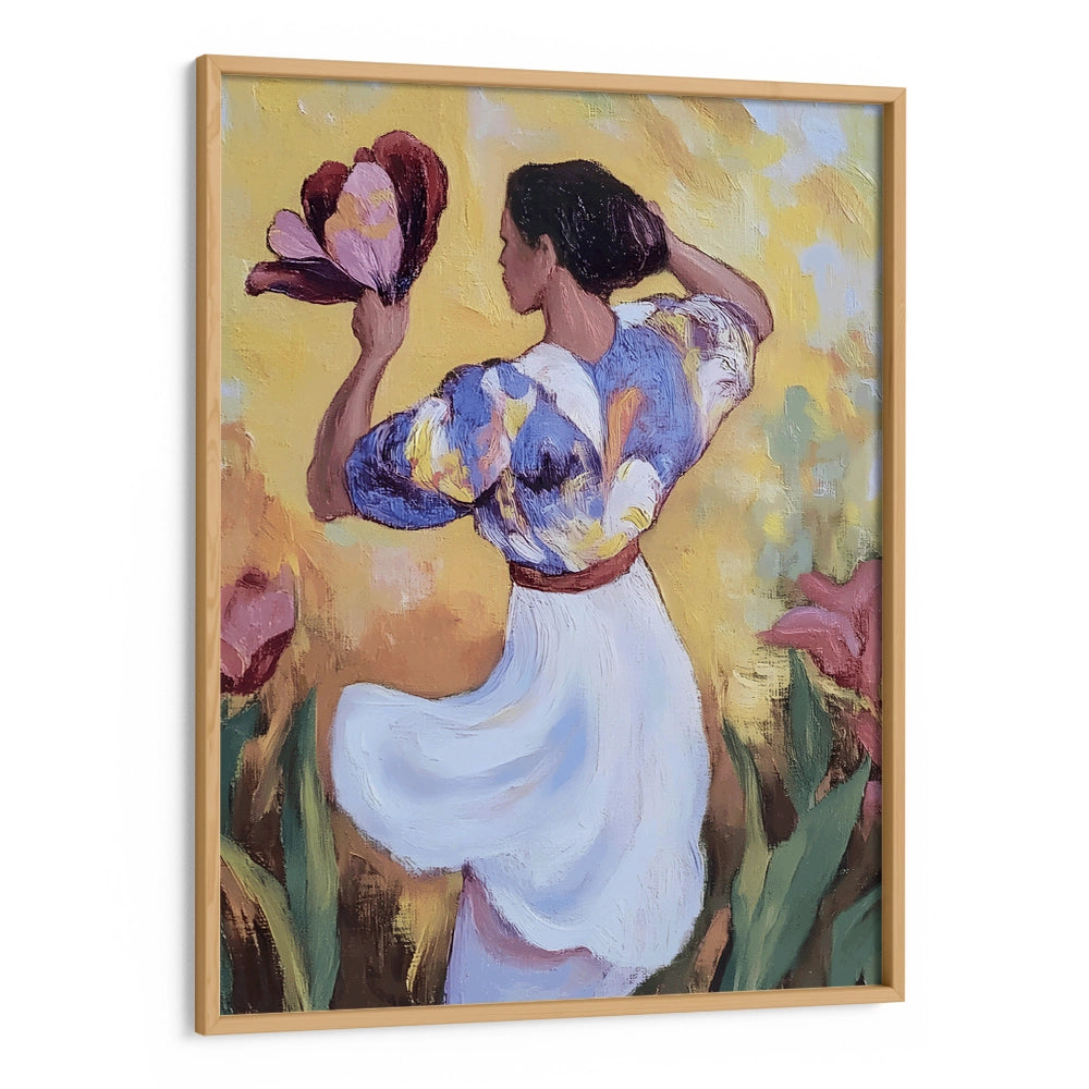 Dance Of The Tulips Women Illustration Wall Art - XS / Matte Paper / Rolled Art - Nook At You