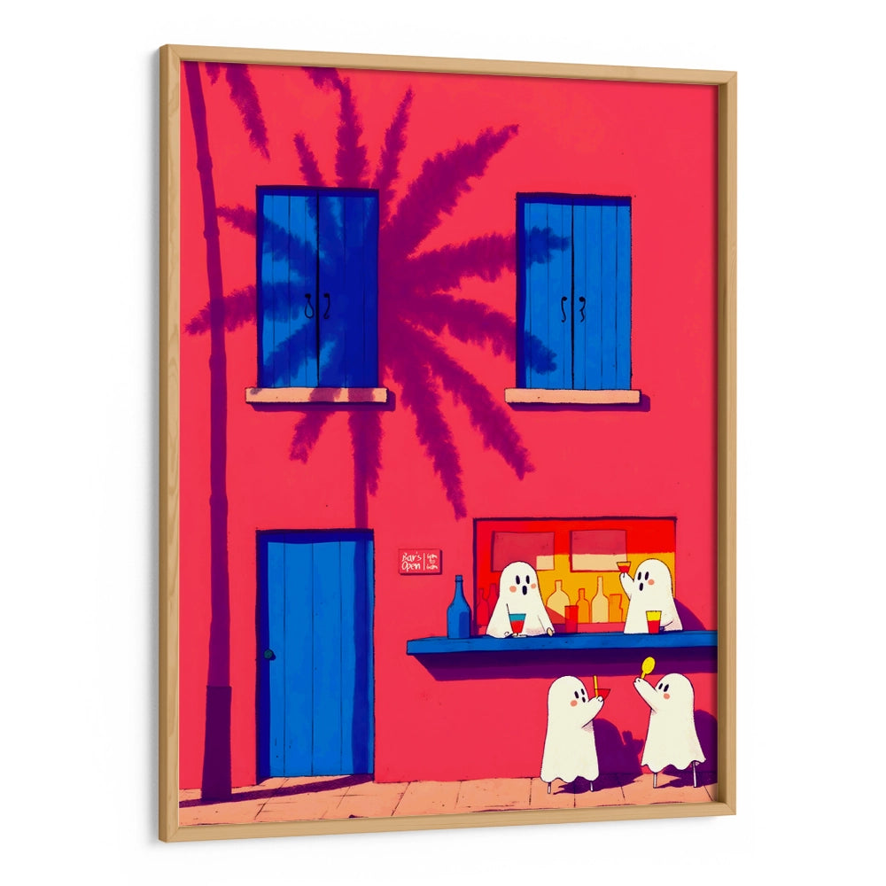 Playful Ghosts At A Bar Wall Art Poster - XS / Matte Paper / Rolled Art - Nook At You