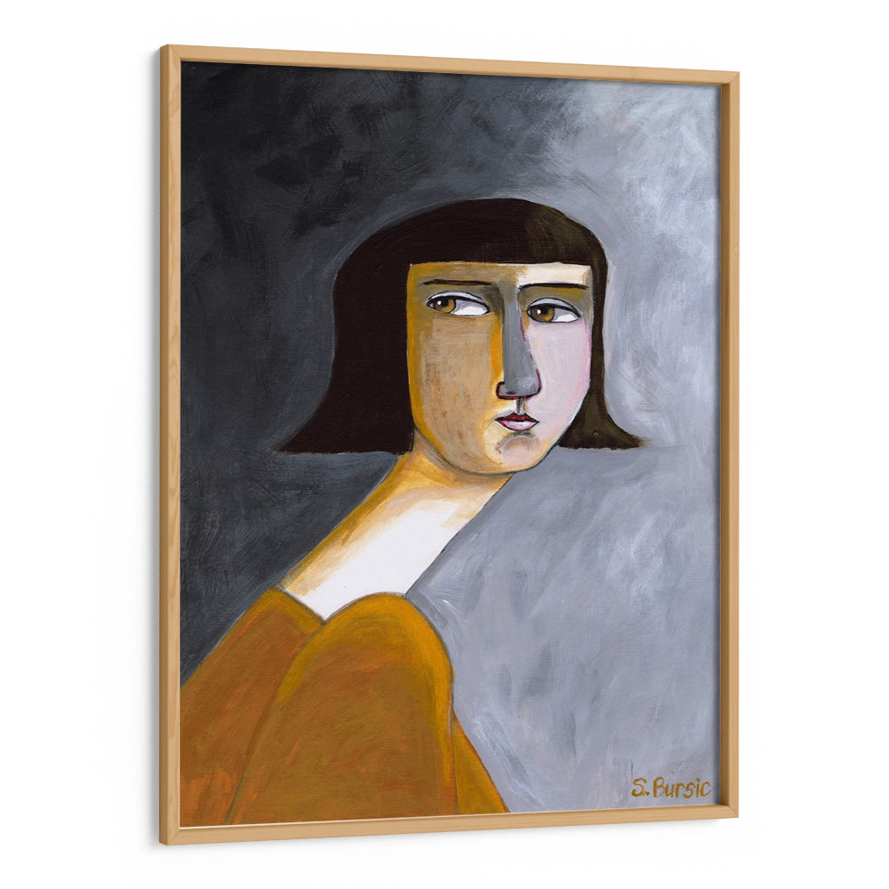 Brown Eyes Women Illustration Wall Art Print - XS / Matte Paper / Rolled Art - Nook At You