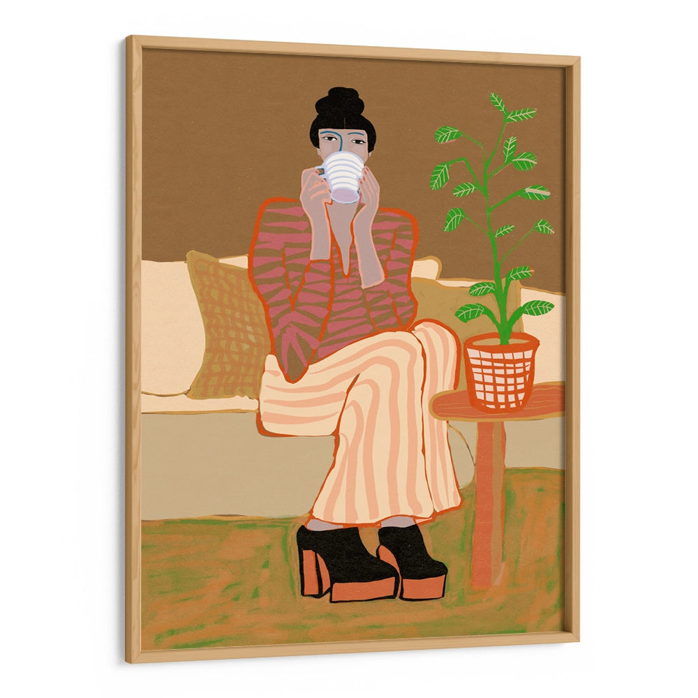 Lady having coffee Women Illustration Poster - XS / Matte Paper / Rolled Art - Nook At You