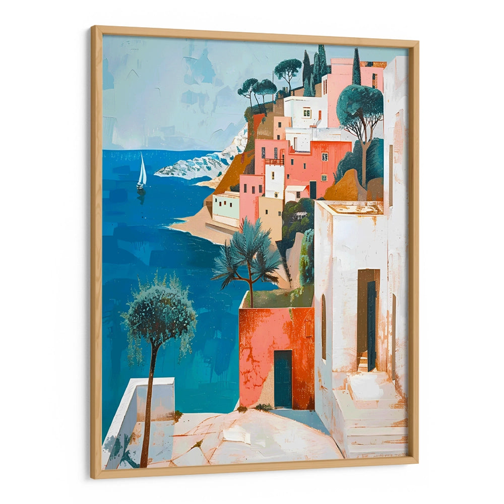 Mediterranean Village Landscape Canvas Painting - XS / Matte Paper / Rolled Art - Nook At You