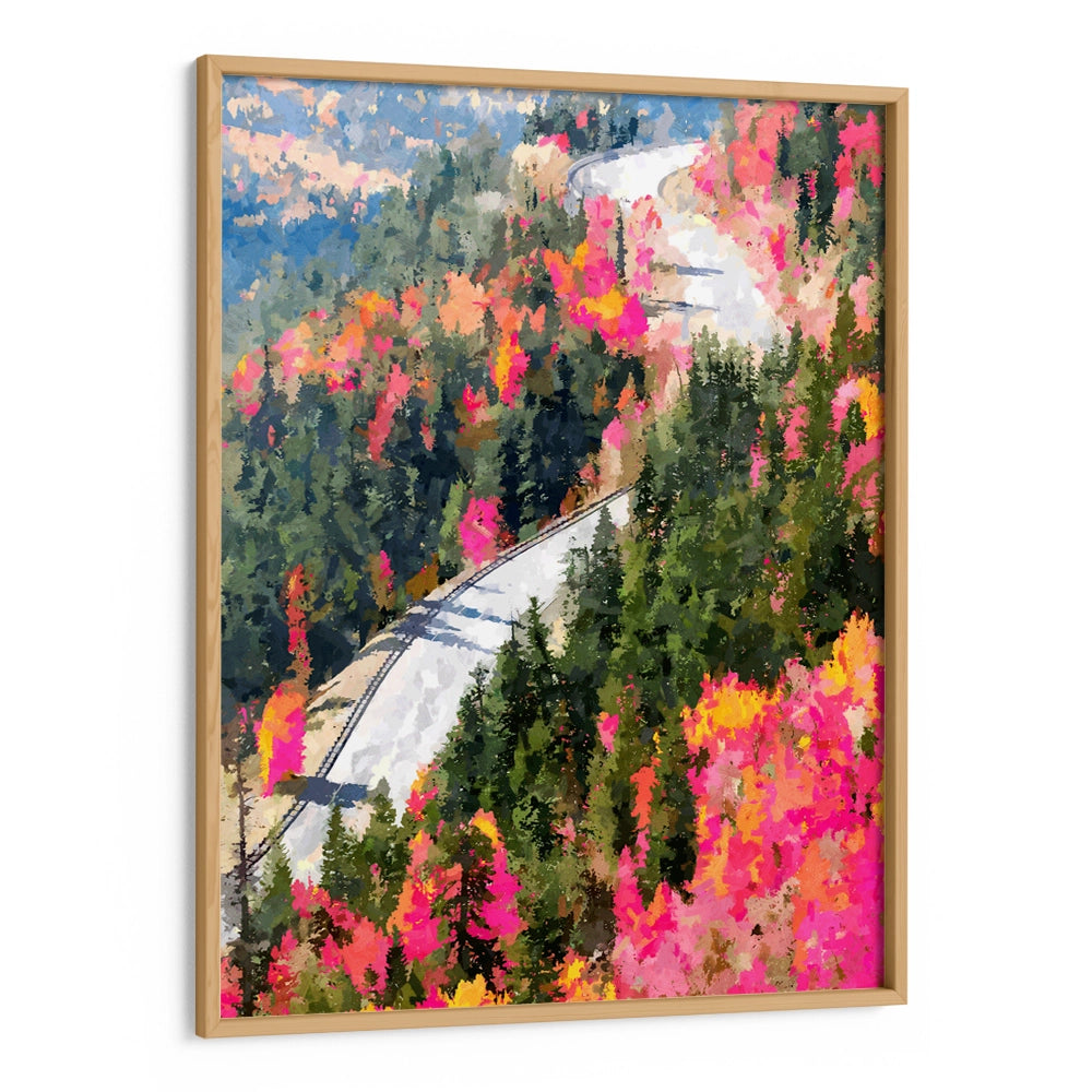Valley of Pink Trees Landscape Painting - XS / Matte Paper / Rolled Art - Nook At You