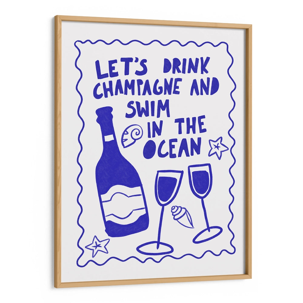 Champagne and Ocean Quotes Wall Art Poster - XS / Matte Paper / Rolled Art - Nook At You