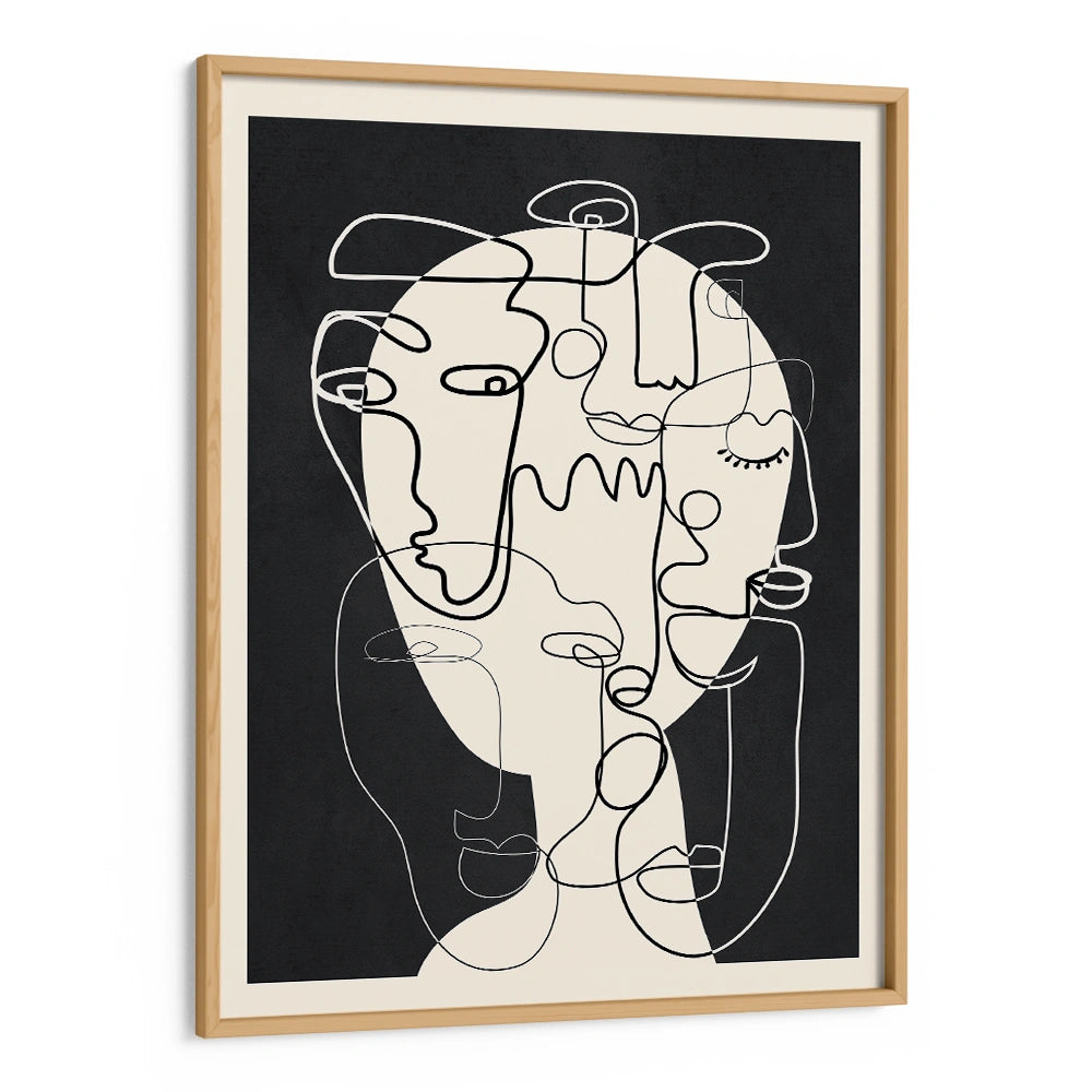 Abstract Line Faces Wall Art for Living Room - XS / Matte Paper / Rolled Art - Nook At You