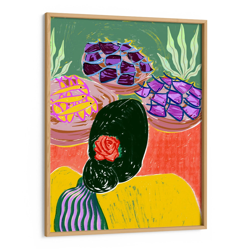Woman With A Floral Hairstyle Abstract Wall Art Poster - XS / Matte Paper / Rolled Art - Nook At You