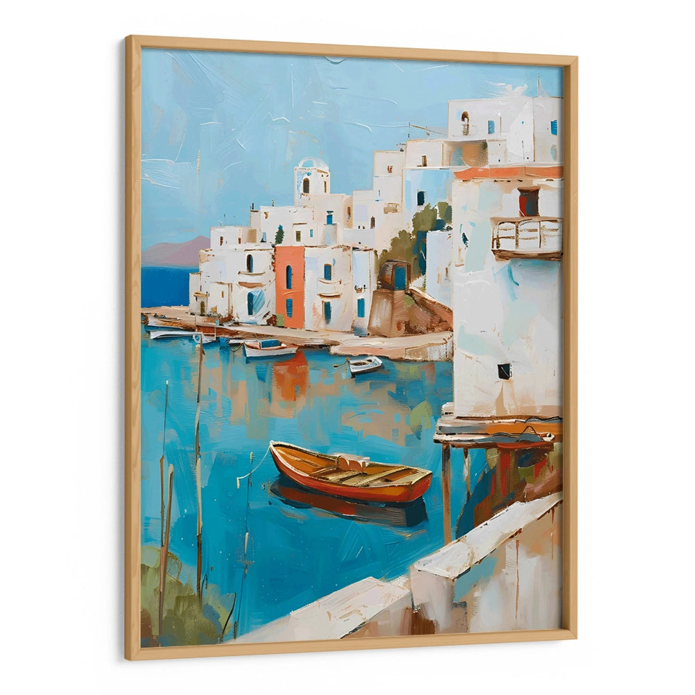 Village By The Sea Landscape Canvas Art Print - XS / Matte Paper / Rolled Art - Nook At You
