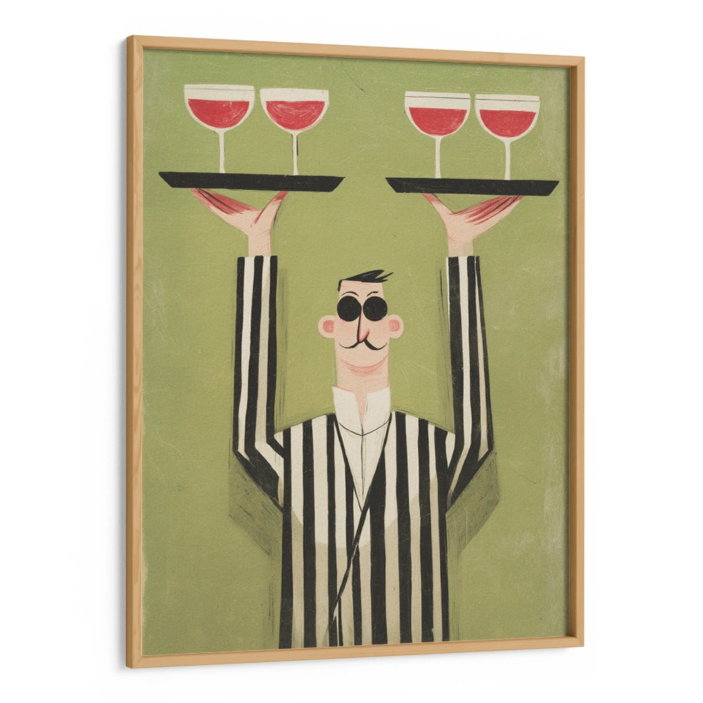 Elegant Waiter Service Gourmet Painting - XS / Matte Paper / Rolled Art - Nook At You