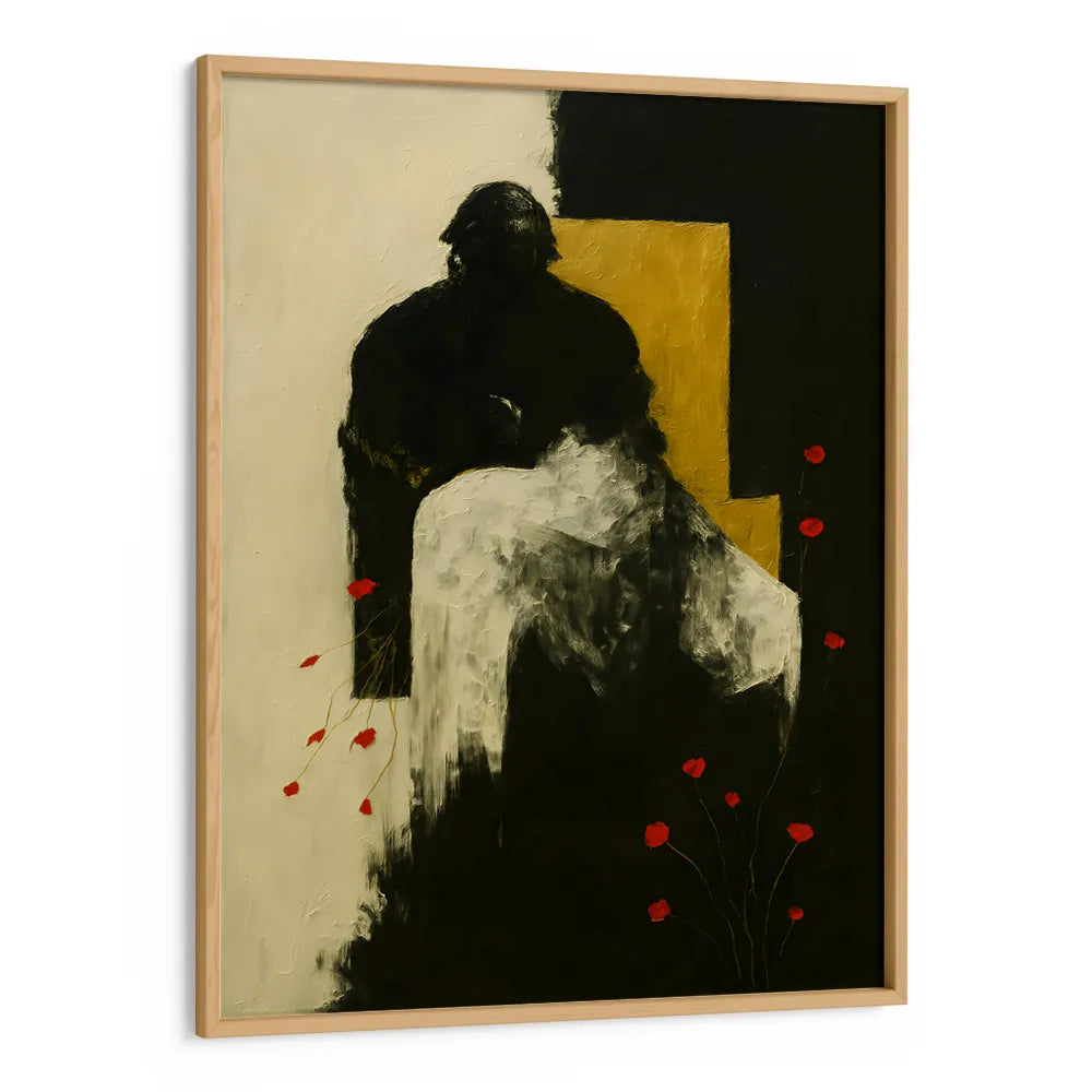 Abstract Couple Poppies Wall Art For Living Room - XS / Matte Paper / Rolled Art - Nook At You