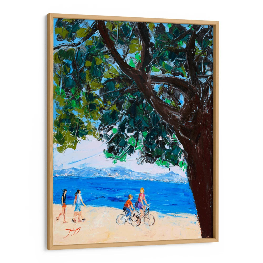 Coastal Walk and Cycles Landscape Painting - XS / Matte Paper / Rolled Art - Nook At You