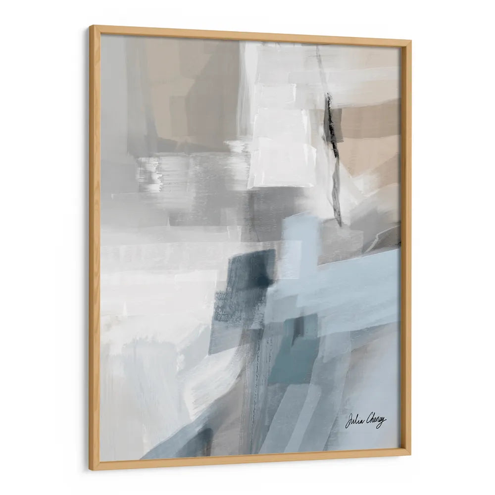 Muted Blue Abstract Artwork For Living Room - XS / Matte Paper / Rolled Art - Nook At You