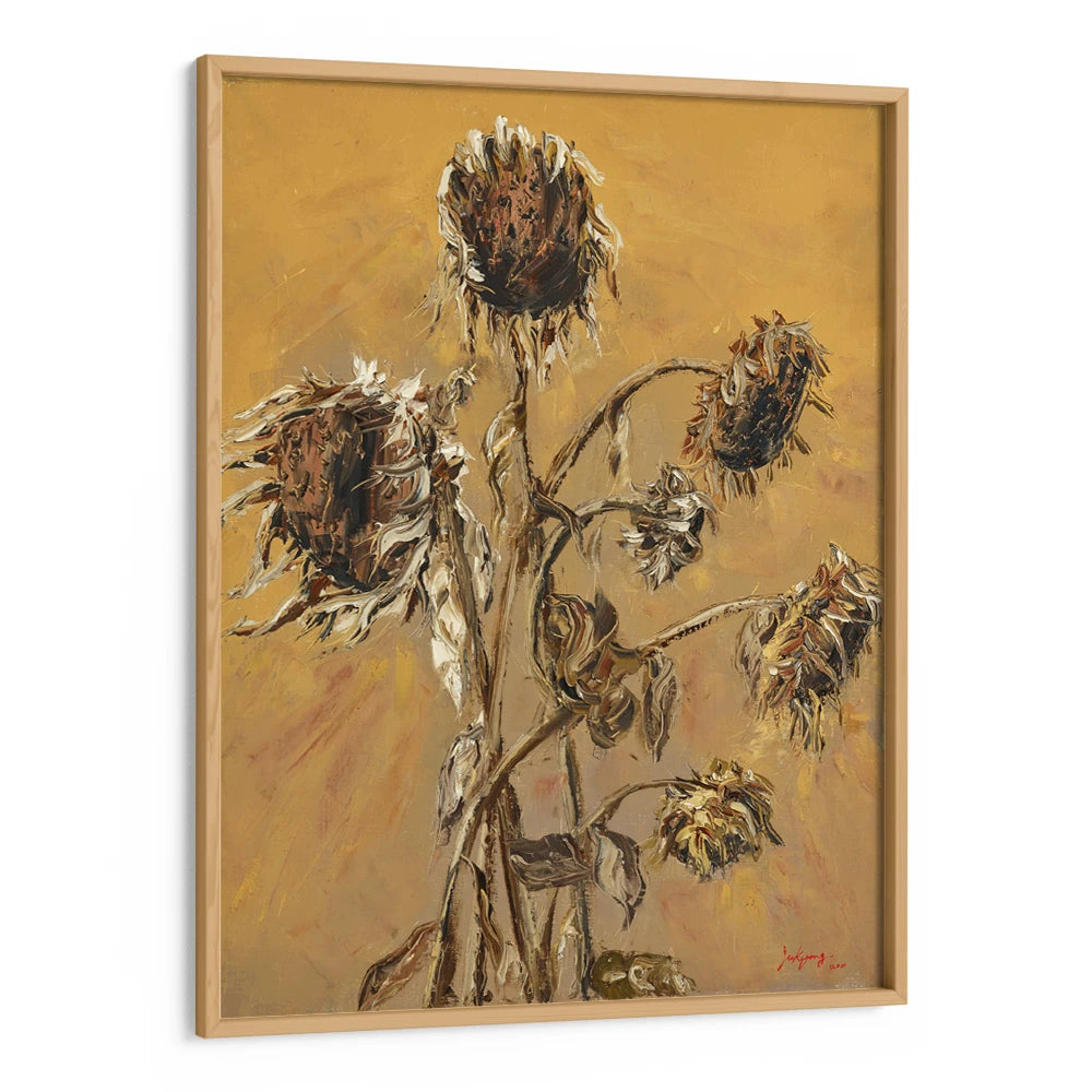 Dried Autumn Sunflowers Floral Painting - XS / Matte Paper / Rolled Art - Nook At You