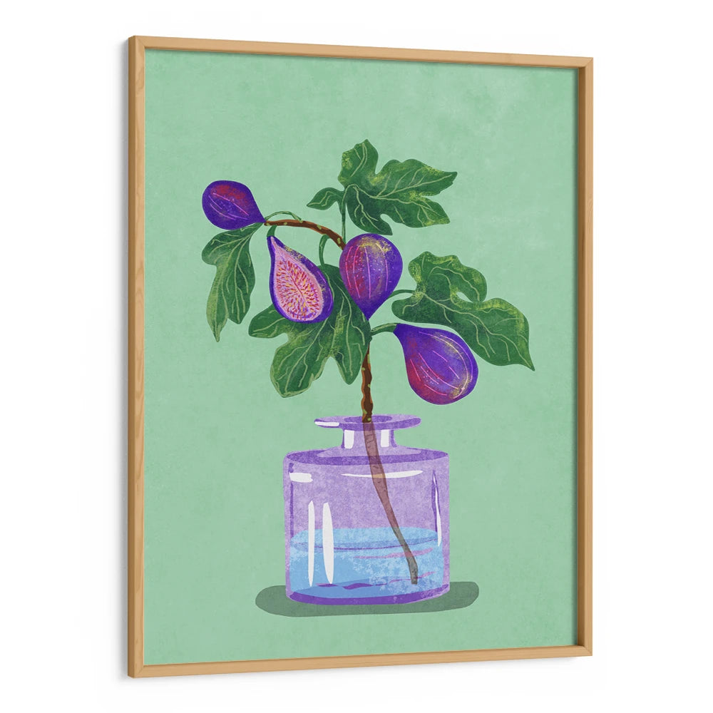 Figs Branch In Vase Botanical Painting - XS / Matte Paper / Rolled Art - Nook At You