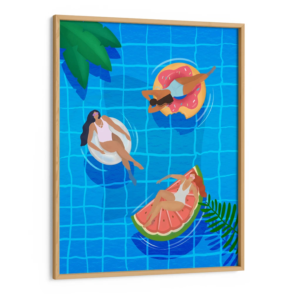 Pool Ladies Women Illustration Painting - XS / Matte Paper / Rolled Art - Nook At You