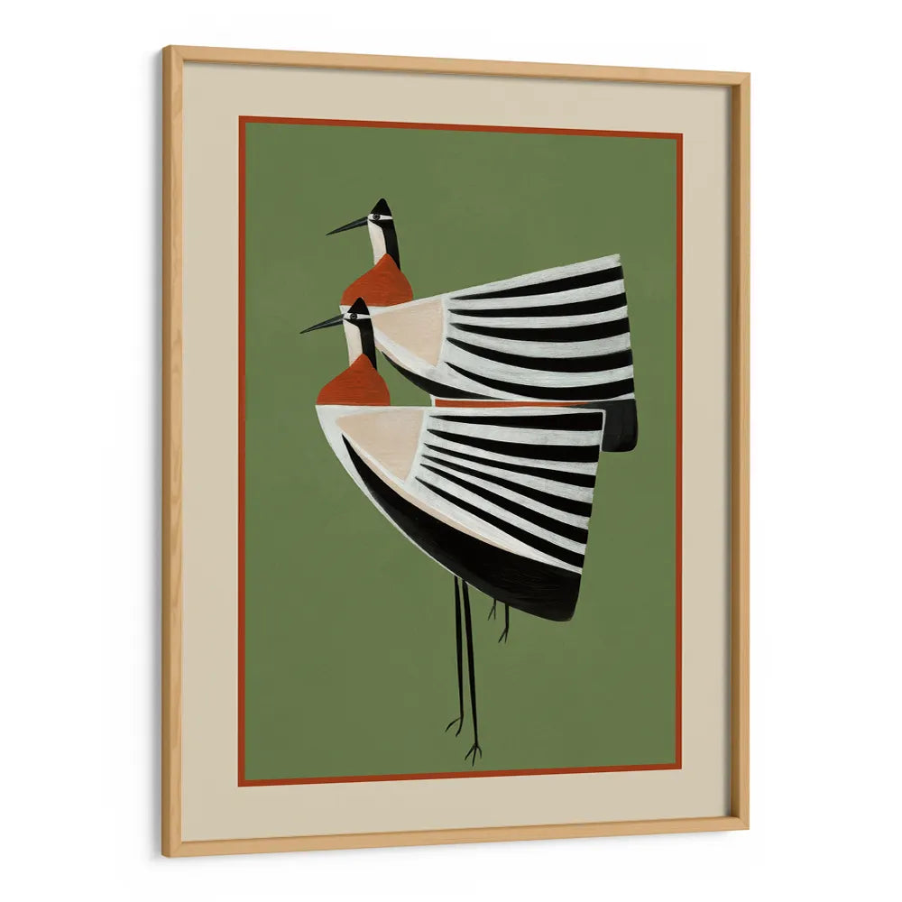 Elegant Stacked Birds Abstract Painting - XS / Matte Paper / Rolled Art - Nook At You